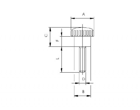 Rändelschraube VP 17 P - Technische Zeichnung | Kuala Kunststofftechnik GmbH